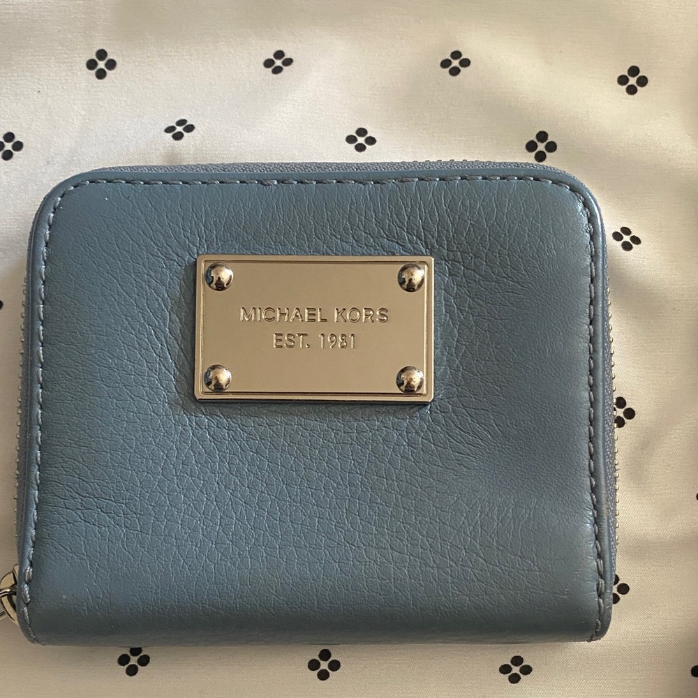 Michael Kors Slate Blue Leather Wallet